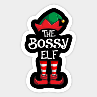 Bossy Elf Matching Family Christmas Sticker